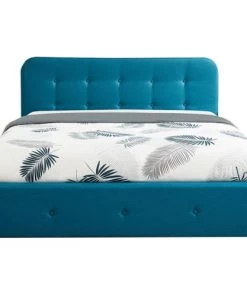 Homifab Lits Lit Coffre Sommier à Lattes Et Tête De Lit 160x200 Bleu Canard -Sommiers Soldes lit coffre sommier a lattes et tete de lit 160x200 bleu canard 4