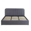 Baita Lits Lit Coffre Velours Gris Sommier 180x200cm Inclus -Sommiers Soldes lit coffre velours gris sommier 180x200cm inclus