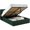 Homifab Lits Lit Coffre Velours Vert 140x190 Avec Sommier Et Tête De Lit