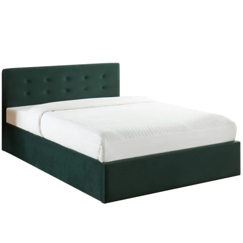 Homifab Lits Lit Coffre Velours Vert 140x190 Avec Sommier Et Tête De Lit 6 Homifab Lits Lit Coffre Velours Vert 140x190 Avec Sommier Et Tête De Lit – Image 4