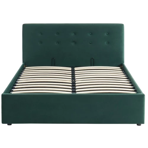 Homifab Lits Lit Coffre Velours Vert 140x190 Avec Sommier Et Tête De Lit 8 Homifab Lits Lit Coffre Velours Vert 140x190 Avec Sommier Et Tête De Lit – Image 6
