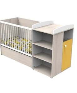 BabyPrice Lits Lit Combiné 120x60 Evolutif En 90x190 En Mélamine Beige