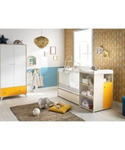 BabyPrice Lits Lit Combiné 120x60 Evolutif En 90x190 En Mélamine Beige -Sommiers Soldes lit combine 120x60 evolutif en 90x190 en melamine beige 3