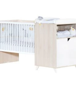 BabyPrice Lits Lit Combiné Evolutif 120x60 En 90x190 En Bois Beige