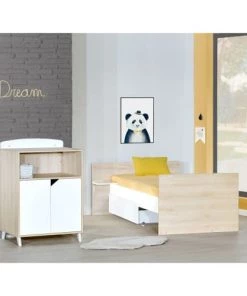 BabyPrice Lits Lit Combiné Evolutif 120x60 En 90x190 En Bois Beige -Sommiers Soldes lit combine evolutif 120x60 en 90x190 en bois beige 5