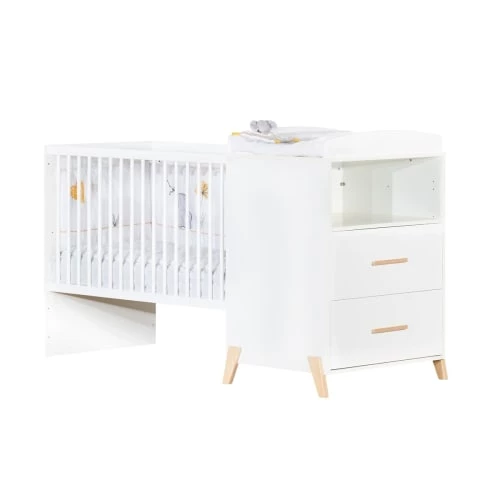 BabyPrice Lits Lit Combiné Evolutif 120x60 En 90x190 En Bois Blanc 4 BabyPrice Lits Lit Combiné Evolutif 120x60 En 90x190 En Bois Blanc – Image 2