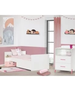 BabyPrice Lits Lit Combiné Evolutif 120x60 En 90x190 En Bois Blanc -Sommiers Soldes lit combine evolutif 120x60 en 90x190 en bois blanc 10