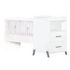 BabyPrice Lits Lit Combiné Evolutif 120x60 En 90x190 En Bois Blanc