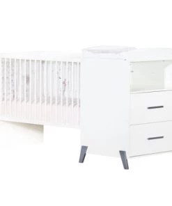 BabyPrice Lits Lit Combiné Evolutif 120x60 En 90x190 En Bois Blanc