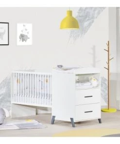 BabyPrice Lits Lit Combiné Evolutif 120x60 En 90x190 En Bois Blanc -Sommiers Soldes lit combine evolutif 120x60 en 90x190 en bois blanc 14