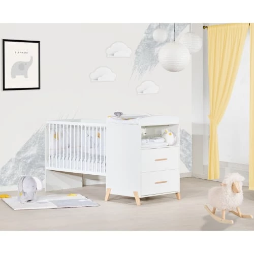 BabyPrice Lits Lit Combiné Evolutif 120x60 En 90x190 En Bois Blanc 7 BabyPrice Lits Lit Combiné Evolutif 120x60 En 90x190 En Bois Blanc – Image 5