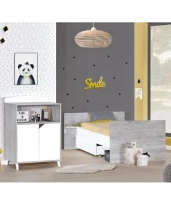 BabyPrice Lits Lit Combiné Evolutif 120x60 En 90x190 En Bois Gris Foncé -Sommiers Soldes lit combine evolutif 120x60 en 90x190 en bois gris fonce 5