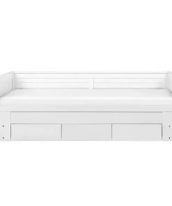 Beliani Lits Lit D'enfant En Bois Solide Blanc 90x200 -Sommiers Soldes lit d enfant en bois solide blanc 90x200 5