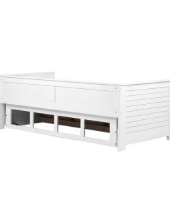 Beliani Lits Lit D'enfant En Bois Solide Blanc 90x200 -Sommiers Soldes lit d enfant en bois solide blanc 90x200 6