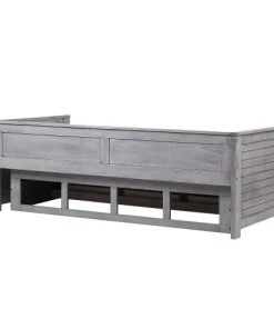 Beliani Lits Lit D'enfant En Bois Solide Gris 90x200 -Sommiers Soldes lit d enfant en bois solide gris 90x200 6