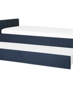 Beliani Lits Lit D'enfant En Tissu Bleu 80x200