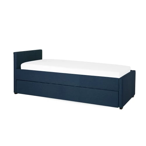 Beliani Lits Lit D'enfant En Tissu Bleu 80x200 5 Beliani Lits Lit D'enfant En Tissu Bleu 80x200 – Image 3