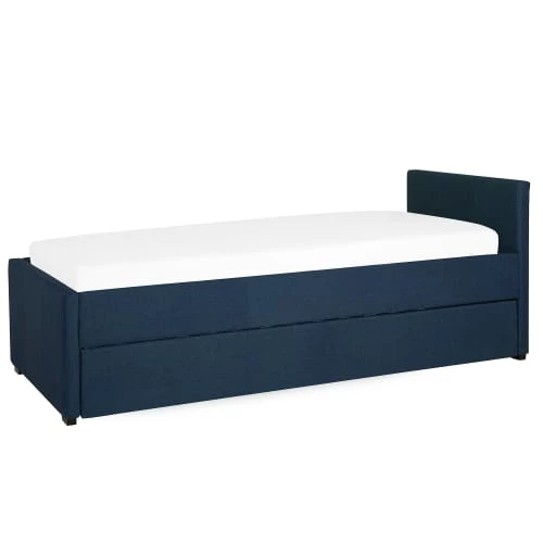 Beliani Lits Lit D'enfant En Tissu Bleu 80x200 6 Beliani Lits Lit D'enfant En Tissu Bleu 80x200 – Image 4