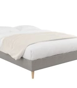 Moondaca Sommiers Lit Déco Tapissier En Kit 140x190 Gris Clair 4 Pieds Inclus -Sommiers Soldes lit deco tapissier en kit 140x190 gris clair 4 pieds inclus 2