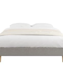 Moondaca Sommiers Lit Déco Tapissier En Kit 140x190 Gris Clair 4 Pieds Inclus -Sommiers Soldes lit deco tapissier en kit 140x190 gris clair 4 pieds inclus 3