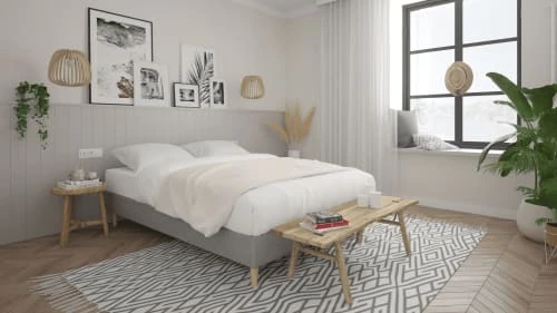 Moondaca Sommiers Lit Déco Tapissier En Kit 160x200 Gris Clair 4 Pieds Inclus 4 Moondaca Sommiers Lit Déco Tapissier En Kit 160x200 Gris Clair 4 Pieds Inclus – Image 2