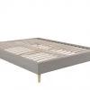 Moondaca Sommiers Lit Déco Tapissier En Kit 160x200 Gris Clair 4 Pieds Inclus