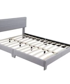 Concept Usine Lits Lit Design 140x190 Cm En Lin Gris