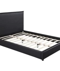 Concept Usine Lits Lit Design 140x190 Cm En Similicuir Noir