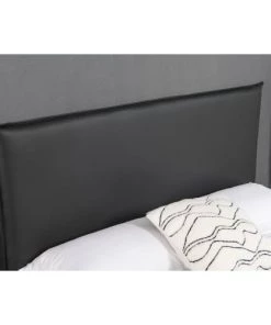 Concept Usine Lits Lit Design 140x190 Cm En Similicuir Noir -Sommiers Soldes lit design 140x190 cm en similicuir noir 4