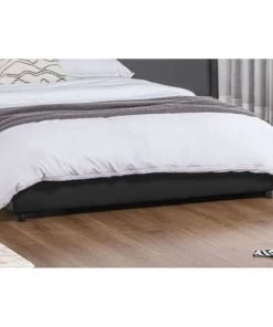 Concept Usine Lits Lit Design 140x190 Cm En Similicuir Noir -Sommiers Soldes lit design 140x190 cm en similicuir noir 5