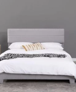 Concept Usine Lits Lit Design 160x200 Cm En Lin Gris -Sommiers Soldes lit design 160x200 cm en lin gris 1