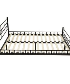 Tectake Lits Lit Design Moderne Avec Sommier 200 X 140 Cm Noir -Sommiers Soldes lit design moderne avec sommier 200 x 140 cm noir 3