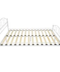 Tectake Lits Lit Design Romantique Avec Sommier 200 X 140 Cm Blanc/blanc -Sommiers Soldes lit design romantique avec sommier 200 x 140 cm blanc blanc 3