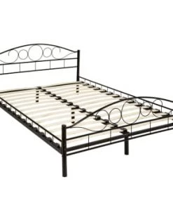 Tectake Lits Lit Design Romantique Avec Sommier 200 X 140 Cm Noir -Sommiers Soldes lit design romantique avec sommier 200 x 140 cm noir 5