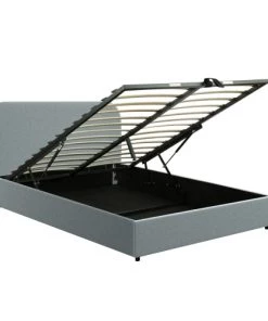 Rendez Vous Déco Lits Lit Double 140x190 Cm Avec Coffre En Tissu Gris 12 Rendez Vous Déco Lits Lit Double 140x190 Cm Avec Coffre En Tissu Gris -Sommiers Soldes lit double 140x190 cm avec coffre en tissu gris 4