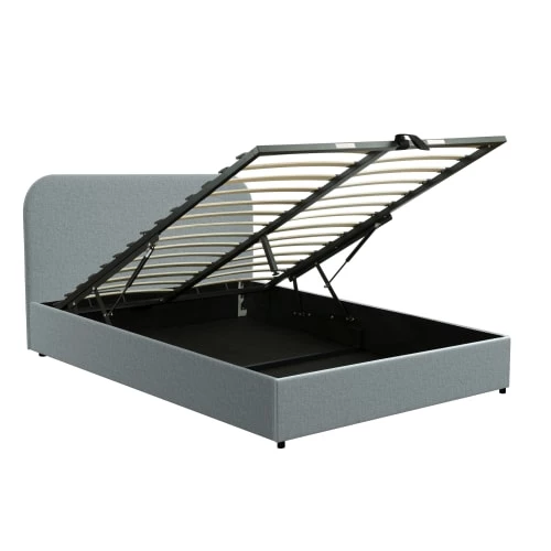 Rendez Vous Déco Lits Lit Double 140x190 Cm Avec Coffre En Tissu Gris 7 Rendez Vous Déco Lits Lit Double 140x190 Cm Avec Coffre En Tissu Gris – Image 5