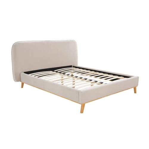 Rendez Vous Déco Lits Lit Double 140x190 Cm En Tissu Beige 5 Rendez Vous Déco Lits Lit Double 140x190 Cm En Tissu Beige – Image 3