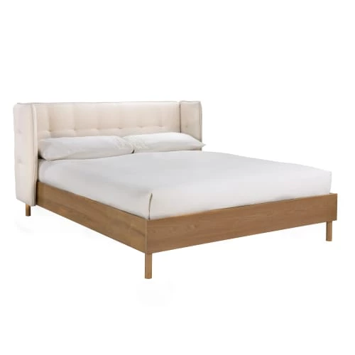 Rendez Vous Déco Lits Lit Double 140x190 Cm En Tissu Beige 3 Rendez Vous Déco Lits Lit Double 140x190 Cm En Tissu Beige