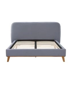Rendez Vous Déco Lits Lit Double 140x190 Cm En Tissu Bleu Gris -Sommiers Soldes lit double 140x190 cm en tissu bleu gris 5