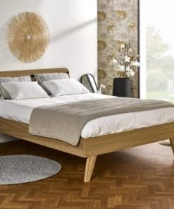 Nateo Concept Lits Lit Double 140x200 Cm En Chêne 8 Nateo Concept Lits Lit Double 140x200 Cm En Chêne -Sommiers Soldes lit double 140x200 cm en chene 1