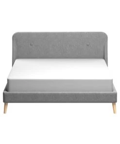 Rendez Vous Déco Lits Lit Double 160x200 Cm En Tissu Gris -Sommiers Soldes lit double 160x200 cm en tissu gris 2
