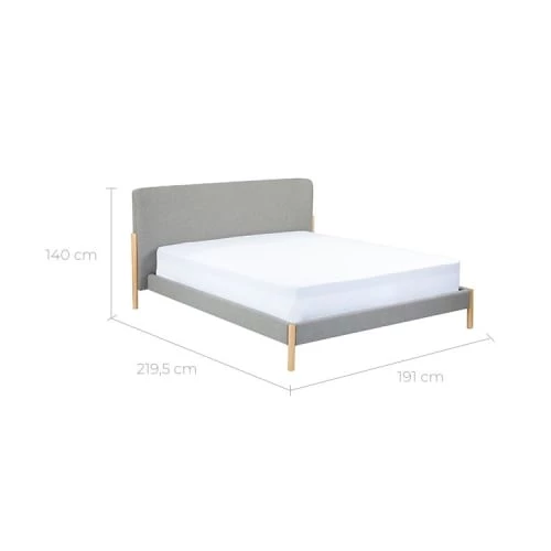 Rendez Vous Déco Lits Lit Double 160x200 Cm En Tissu Gris 4 Rendez Vous Déco Lits Lit Double 160x200 Cm En Tissu Gris – Image 2