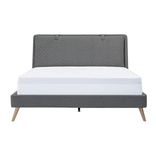 Rendez Vous Déco Lits Lit Double 160x200 Cm En Tissu Gris Foncé 7 Rendez Vous Déco Lits Lit Double 160x200 Cm En Tissu Gris Foncé – Image 5