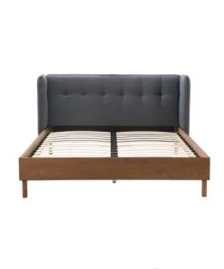 Rendez Vous Déco Lits Lit Double 160x200 Cm En Tissu Gris Foncé -Sommiers Soldes lit double 160x200 cm en tissu gris fonce 5