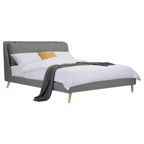 Rendez Vous Déco Lits Lit Double 160x200 Cm En Tissu Gris Foncé 3 Rendez Vous Déco Lits Lit Double 160x200 Cm En Tissu Gris Foncé