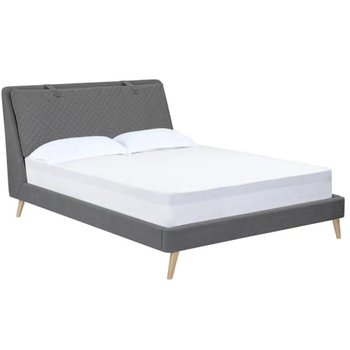 Rendez Vous Déco Lits Lit Double 160x200 Cm En Tissu Gris Foncé 4 Rendez Vous Déco Lits Lit Double 160x200 Cm En Tissu Gris Foncé – Image 2