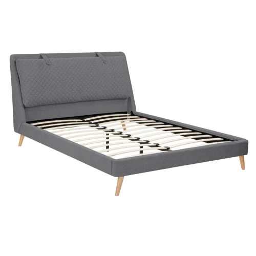 Rendez Vous Déco Lits Lit Double 160x200 Cm En Tissu Gris Foncé 6 Rendez Vous Déco Lits Lit Double 160x200 Cm En Tissu Gris Foncé – Image 4