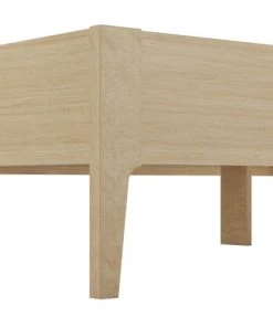 Homifab Lits Lit Double 160x200 Placage Chêne Avec Tête De Lit En Tissu Gris -Sommiers Soldes lit double 160x200 placage chene avec tete de lit en tissu gris 3