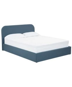 Rendez Vous Déco Lits Lit Double Avec Coffre 140x190 Cm En Tissu Bleu -Sommiers Soldes lit double avec coffre 140x190 cm en tissu bleu 5