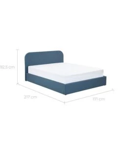 Rendez Vous Déco Lits Lit Double Avec Coffre 160x200 Cm En Tissu Bleu -Sommiers Soldes lit double avec coffre 160x200 cm en tissu bleu 3